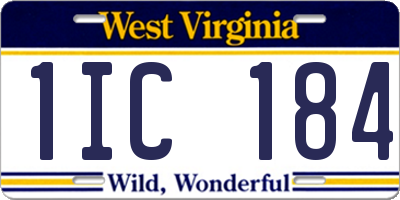 WV license plate 1IC184