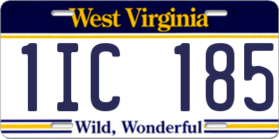 WV license plate 1IC185