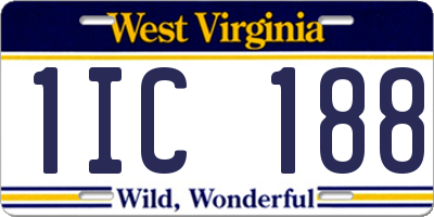 WV license plate 1IC188