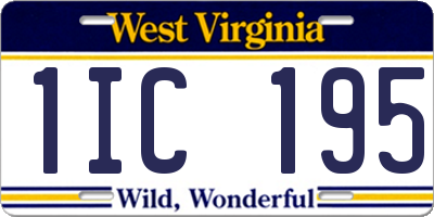 WV license plate 1IC195