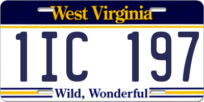 WV license plate 1IC197