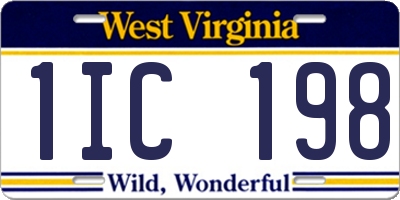 WV license plate 1IC198