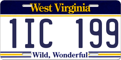 WV license plate 1IC199