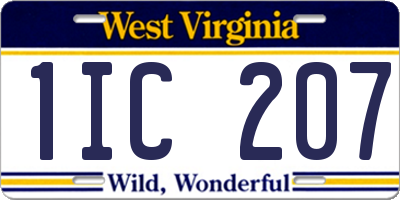 WV license plate 1IC207