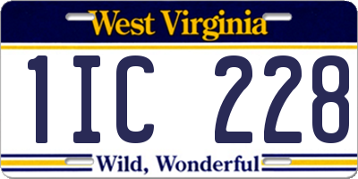 WV license plate 1IC228
