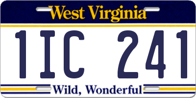 WV license plate 1IC241