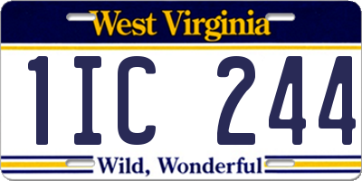 WV license plate 1IC244