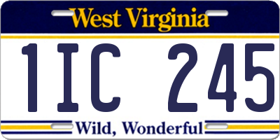 WV license plate 1IC245