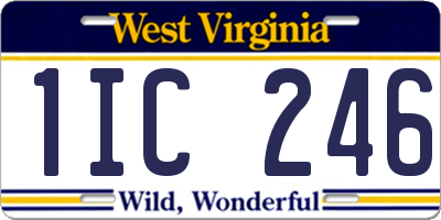 WV license plate 1IC246