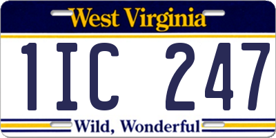 WV license plate 1IC247