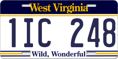 WV license plate 1IC248