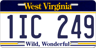 WV license plate 1IC249