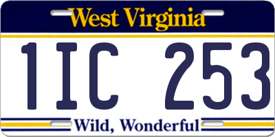 WV license plate 1IC253