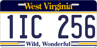 WV license plate 1IC256