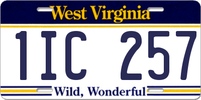 WV license plate 1IC257