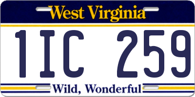 WV license plate 1IC259