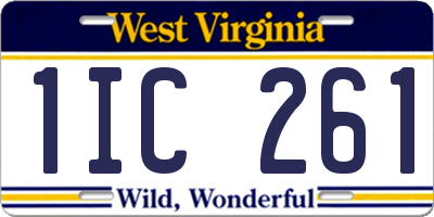 WV license plate 1IC261