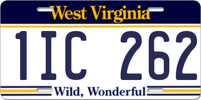 WV license plate 1IC262