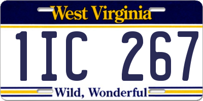 WV license plate 1IC267