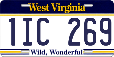 WV license plate 1IC269