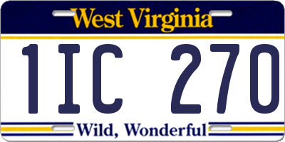 WV license plate 1IC270