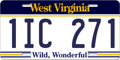 WV license plate 1IC271