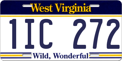 WV license plate 1IC272