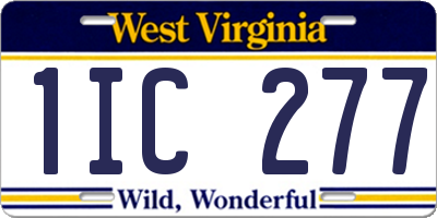 WV license plate 1IC277