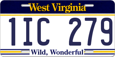 WV license plate 1IC279