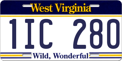 WV license plate 1IC280