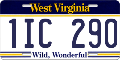 WV license plate 1IC290