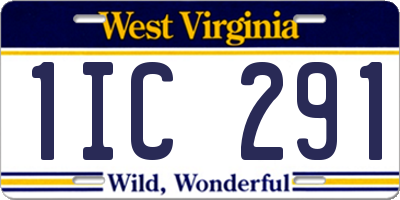 WV license plate 1IC291