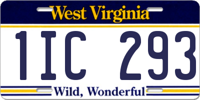 WV license plate 1IC293
