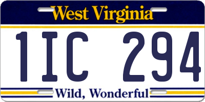 WV license plate 1IC294