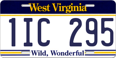 WV license plate 1IC295