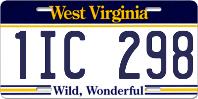 WV license plate 1IC298