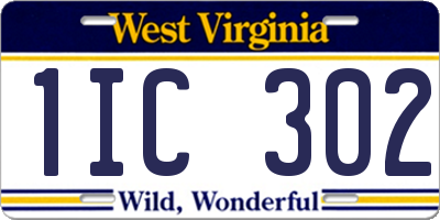 WV license plate 1IC302