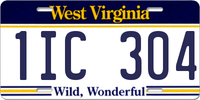 WV license plate 1IC304