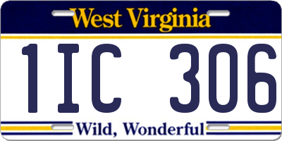 WV license plate 1IC306