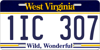 WV license plate 1IC307