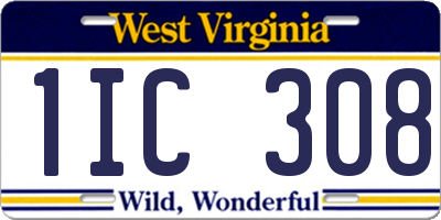 WV license plate 1IC308