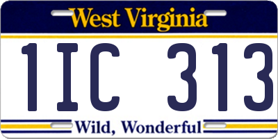 WV license plate 1IC313