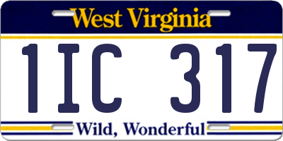 WV license plate 1IC317