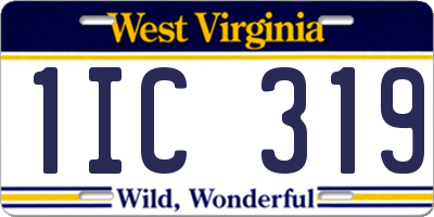 WV license plate 1IC319