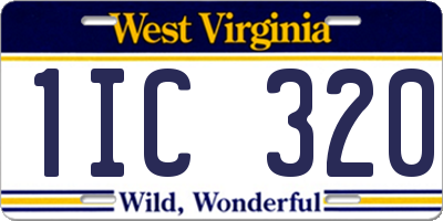 WV license plate 1IC320