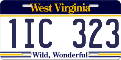 WV license plate 1IC323