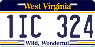 WV license plate 1IC324