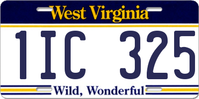 WV license plate 1IC325