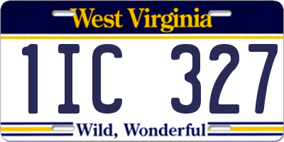 WV license plate 1IC327