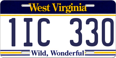 WV license plate 1IC330